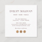 Boho Folk Art Flower logo Square visitekaartje (Achterkant)