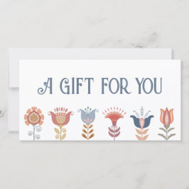 Boho Folk Art Flowers Cadeaubon