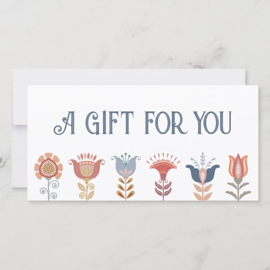Boho Folk Art Flowers Cadeaubon (Voorkant)