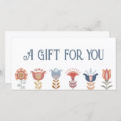 Boho Folk Art Flowers Cadeaubon (Voorkant / Achterkant)