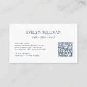 Boho Folk Art Flowers QR Code visitekaartje (Achterkant)