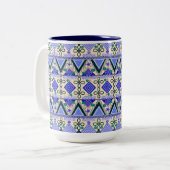 Boho Folk Art Tweekleurige Koffiemok (Voorkant links)