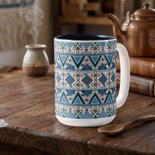 Boho Folk Art Tweekleurige Koffiemok