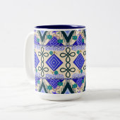 Boho Folk Art Tweekleurige Koffiemok (Voorkant links)