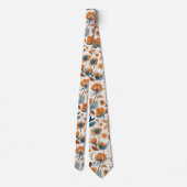 Boho Folk Art Wildflower Meadow Rust Teal Floral Stropdas (Achterkant)