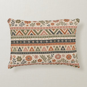 Boho Folk Bloem Geometrisch Naadloos Patroon Accent Kussen