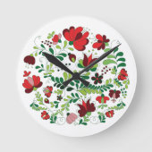 Boho Folk Bloem Matyo  Ronde Klok (Voorkant)