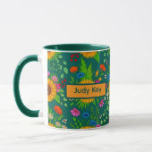 Boho Folk Bloemen Elegant Cadeau Mok (Links)