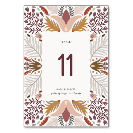 Boho Folk Botanische Grens Lijst Bruiloft Kaart
