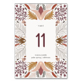 Boho Folk Botanische Grens Lijst Bruiloft Kaart (Achterkant)