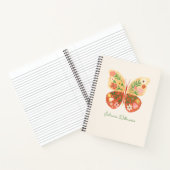 Boho Folk Floral Butterfly Personalized Name Notitieboek (Binnen)