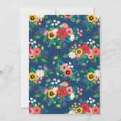 Boho Folk Flowers Voetafdrukken Baby shower Kaart (Achterkant)