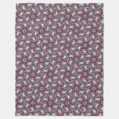 Boho Folk Harten Patroon Tegel Fleece Deken (Voorkant)