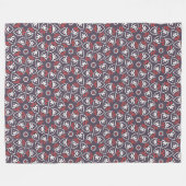 Boho Folk Harten Patroon Tegel Fleece Deken (Voorkant (Horizontaal))