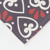 Boho Folk Harten Patroon Tegel Fleece Deken (Hoek)