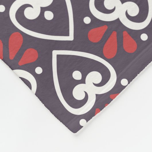 Boho Folk Harten Patroon Tegel Fleece Deken (Hoek)
