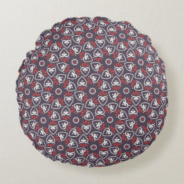 Boho Folk Harten Patroon Tegel Rond Kussen