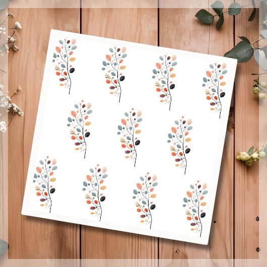 Boho Folk Herfst Autumn Leaf Thanksgiving Servet