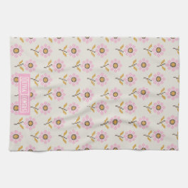 Boho Folk Kruissteek Bloem Keukenhanddoek
