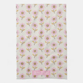 Boho Folk Kruissteek Bloem Keukenhanddoek (Verticaal)