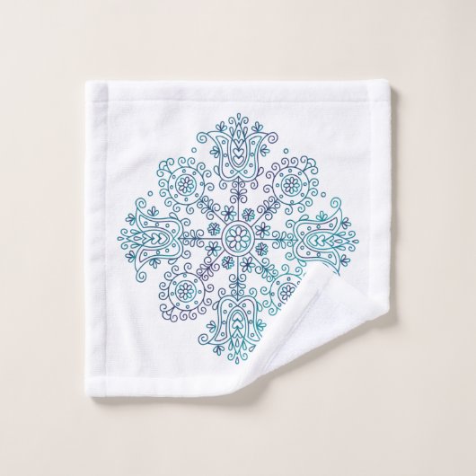 Boho Folk Patroon Bad Handdoek (Wasdoekje)