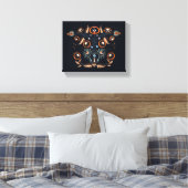 Boho Folk Patroon Canvas Afdruk (Insitu (Slaapkamer))