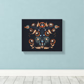 Boho Folk Patroon Canvas Afdruk (Insitu (Houten vloer))