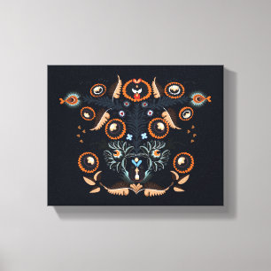 Boho Folk Patroon Canvas Afdruk