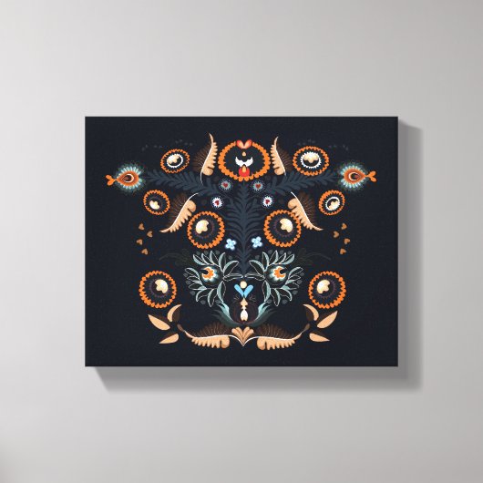 Boho Folk Patroon Canvas Afdruk (Voorkant)