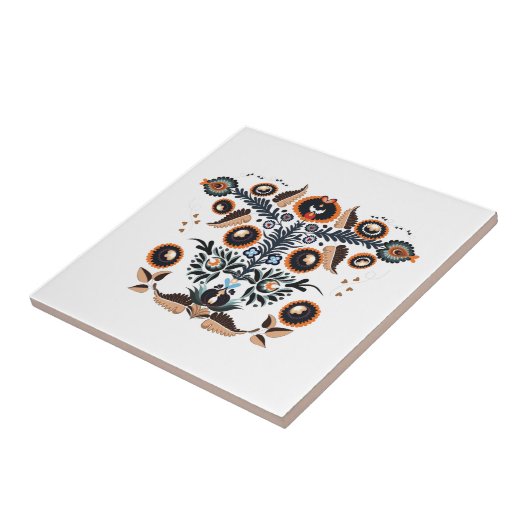 Boho Folk Patroon Tegeltje (Zijkant)