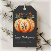 Boho Folk Pumpkin Thanksgiving Cadeaulabel