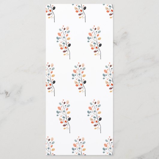 Boho Folk Pumpkin Thanksgiving Dinner Menu (Achterkant)