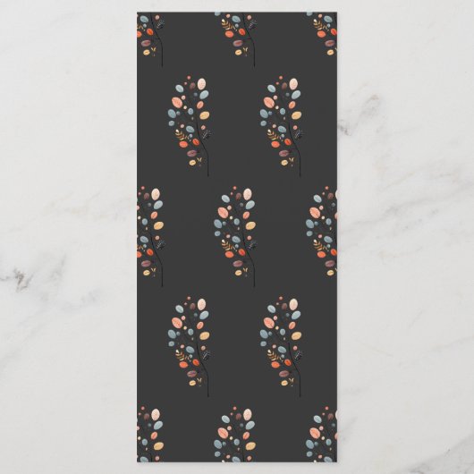 Boho Folk Pumpkin Thanksgiving Dinner Menu (Achterkant)