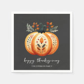 Boho Folk Pumpkin Thanksgiving Servet (Voorkant)