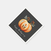Boho Folk Pumpkin Thanksgiving Servet (Hoek)
