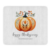 Boho Folk Pumpkin Thanksgiving Snijplank (Voorkant)