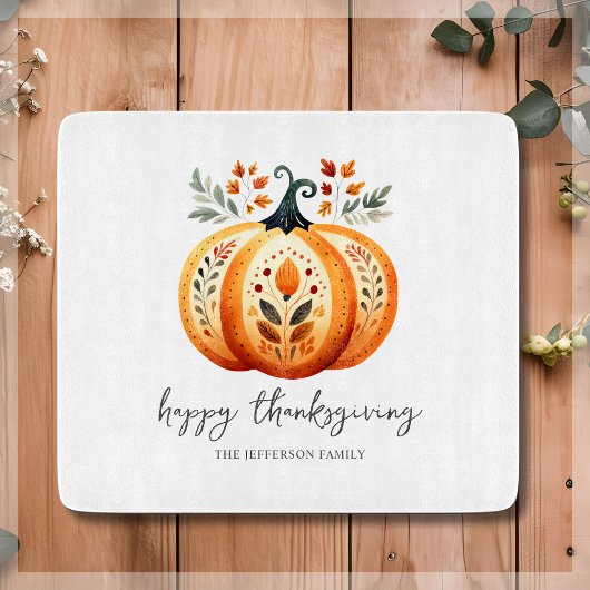 Boho Folk Pumpkin Thanksgiving Snijplank