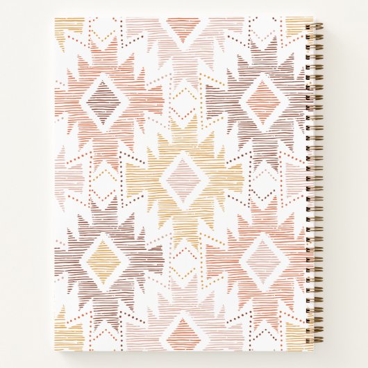 Boho Folk Textiel Patroon Notitieboek (Achterkant)