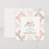 Boho Folk Textiel Stoffig Roos Meisje Baby shower Kaart (Voorkant / Achterkant)