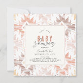 Boho Folk Textiel Stoffig Roos Meisje Baby shower Kaart (Voorkant)