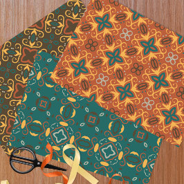 Boho  Folklore Patronen in Aardrijke Kleuren Inpakpapier Vel