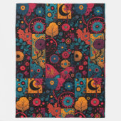 Boho Folklorische Bloem- en Mandala Patroon Deken (Voorkant)