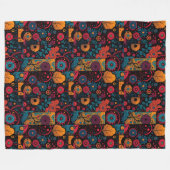 Boho Folklorische Bloem- en Mandala Patroon Deken (Voorkant (Horizontaal))