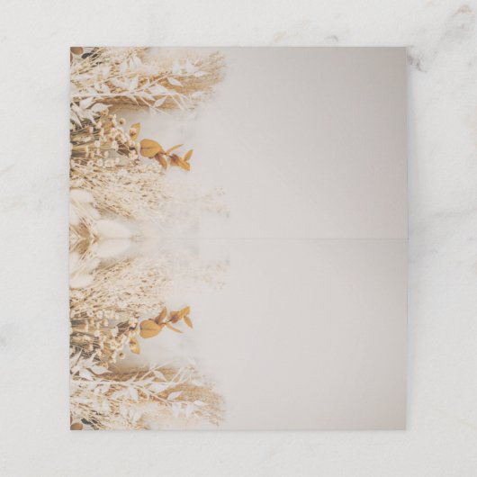 Boho Foral Fall Wedding Plaatskaartje (Buitenkant ongevouwen)