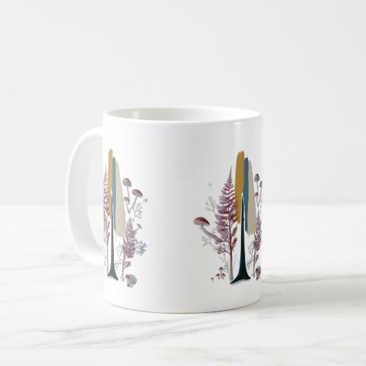 Boho Forest Abstract Brush Stroke Classic Mug Koffiemok (Voorkant links)