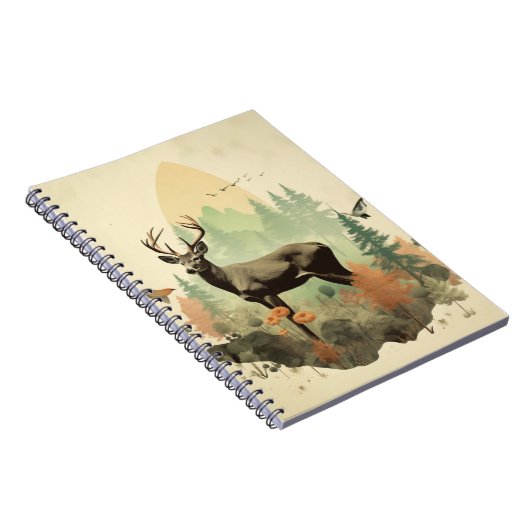 Boho  Forest Deer Spiral Notitieboek (Rechterzijde)