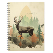 Boho Forest Deer Spiral Notitieboek