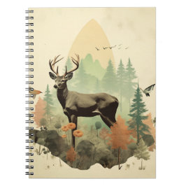 Boho Forest Deer Spiral Notitieboek