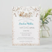Boho Forest Dieren Baby Shower Uitnodiging (Staand voorkant)