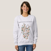 Boho Forest Floral Hare Teach Green Live Serene Trui (Voorkant volledig)